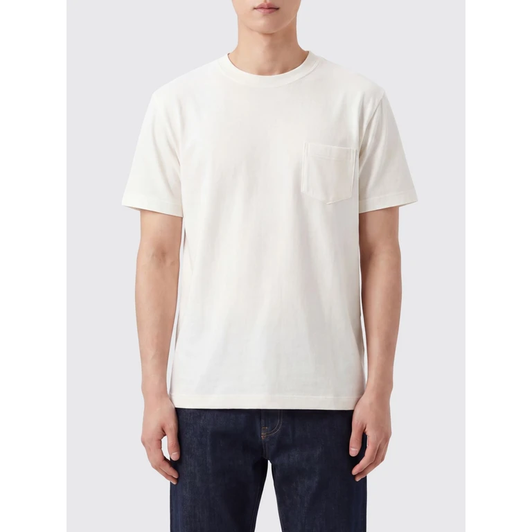 Crew Neck T-Shirt in Cotton Blend with a Chest Patch Pocket (FONSECRU)
