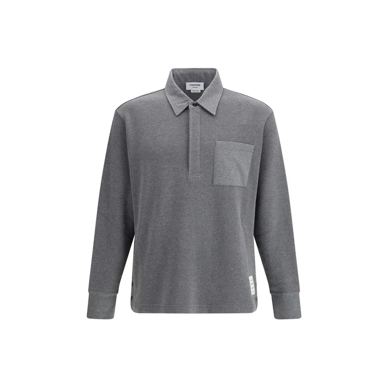 Thom Browne Gray Cotton Polo Shirt - Men