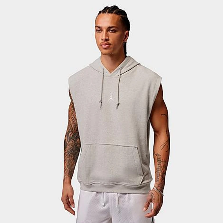 Jordan Men's Sport Crossover Dri-FIT Sleeveless Pullover Hoodie in Grey Heather Size: XS