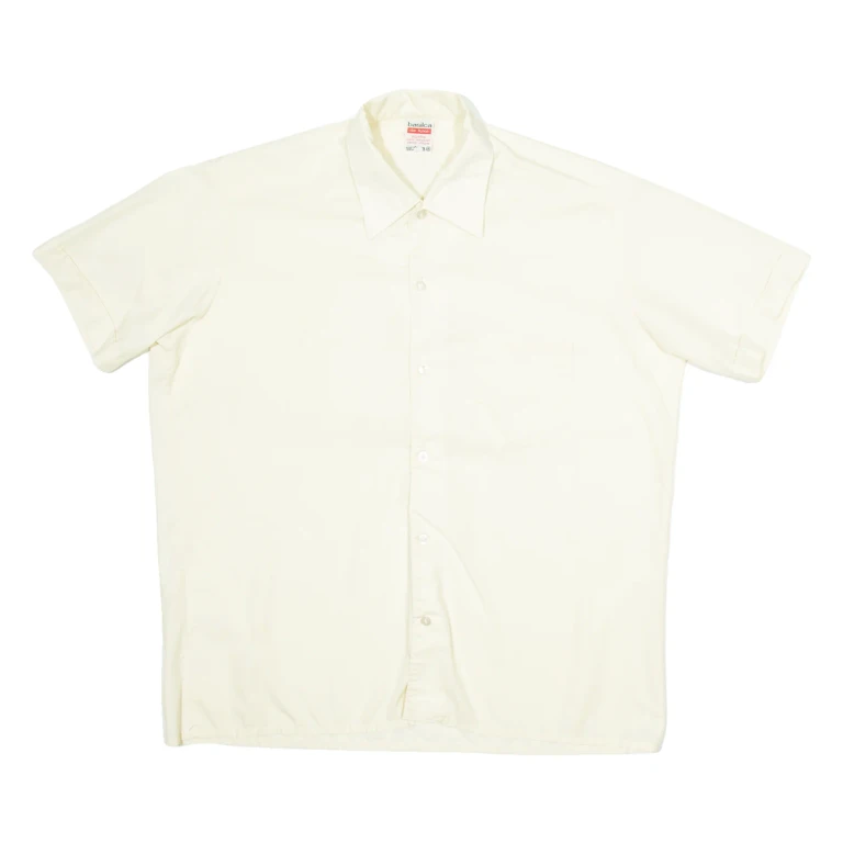 BASILICA Mens Plain Shirt Cream M