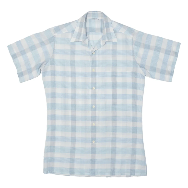 Mens Shirt Blue Check M