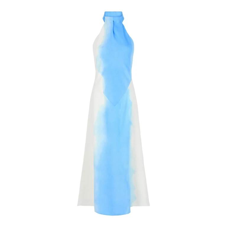 Abstract-Print Halterneck Dress
