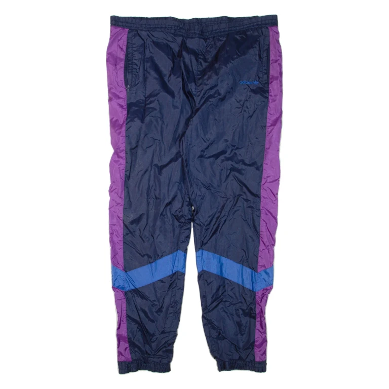 ADIDAS Mens Track Pants Blue Tapered XL W42 L32