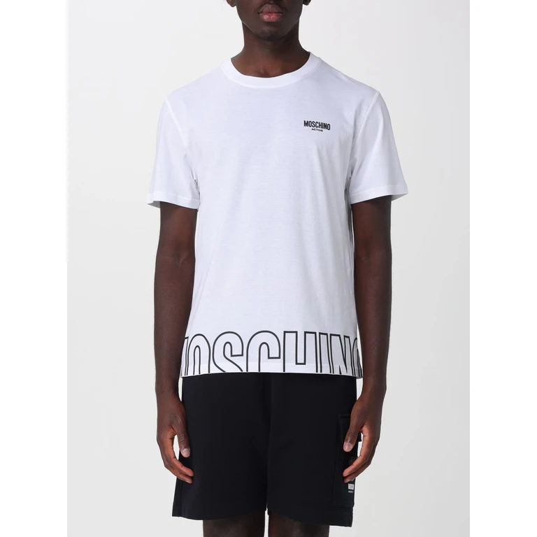 Cotton Crew Neck T-shirt with Contrast Logo (A070844190001)