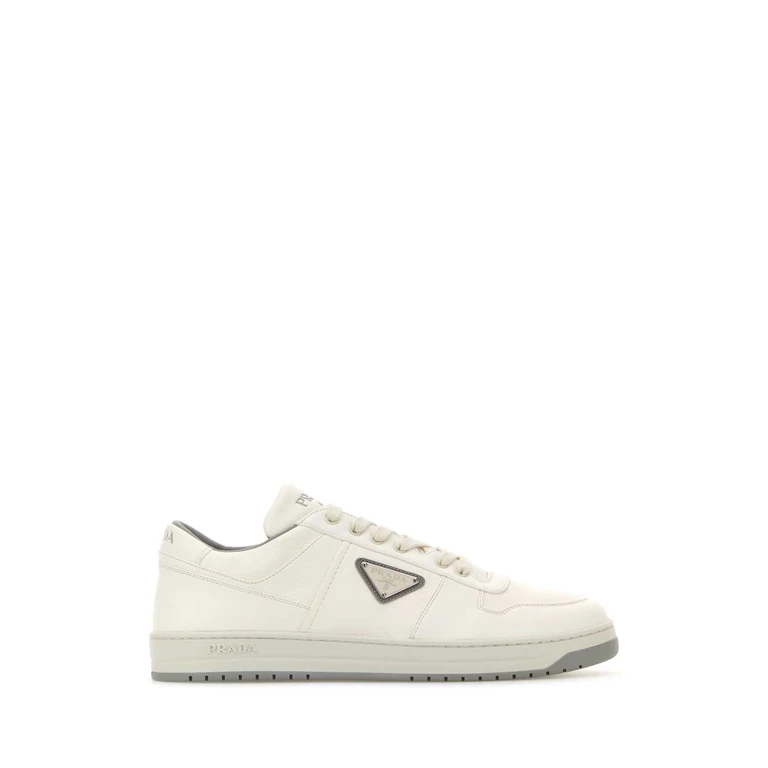 Prada White Nappa Leather Downtown Sneakers Avorio Cervuselaphusscot.-agnello - Men