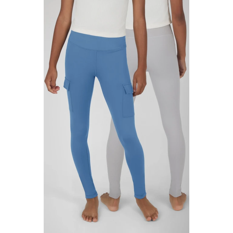 Girls 2 PK Interlock Everyday Cargo and Basic Legging