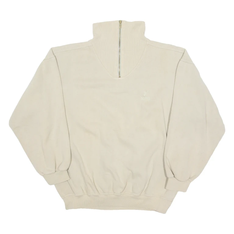 VINCI Mens Sweatshirt Beige 1/4 Zip L