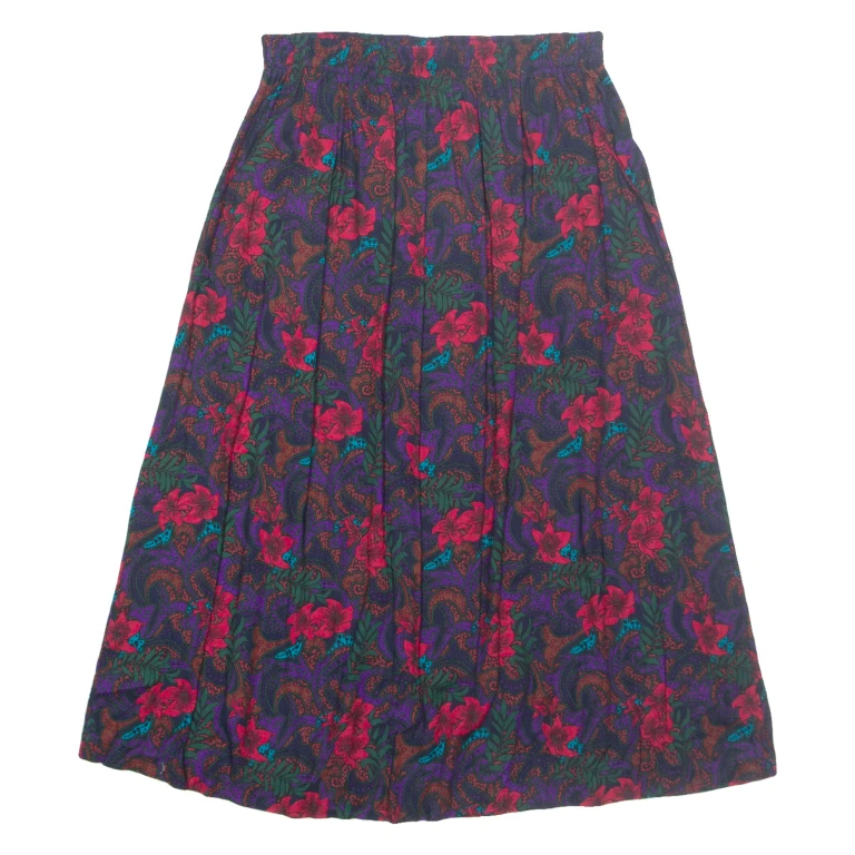 SAG HARBOR Womens A-Line Skirt Red Midi Floral M