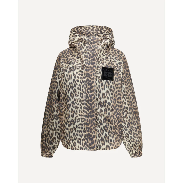 GANNI Leopard raincoat Jacket Female L-XL