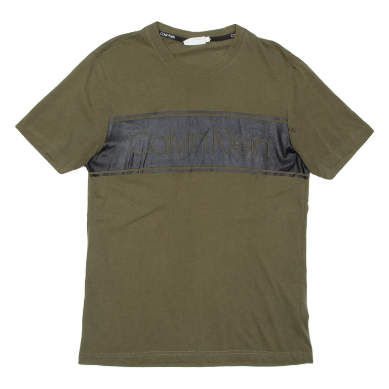 CALVIN KLEIN Mens T-Shirt Green S