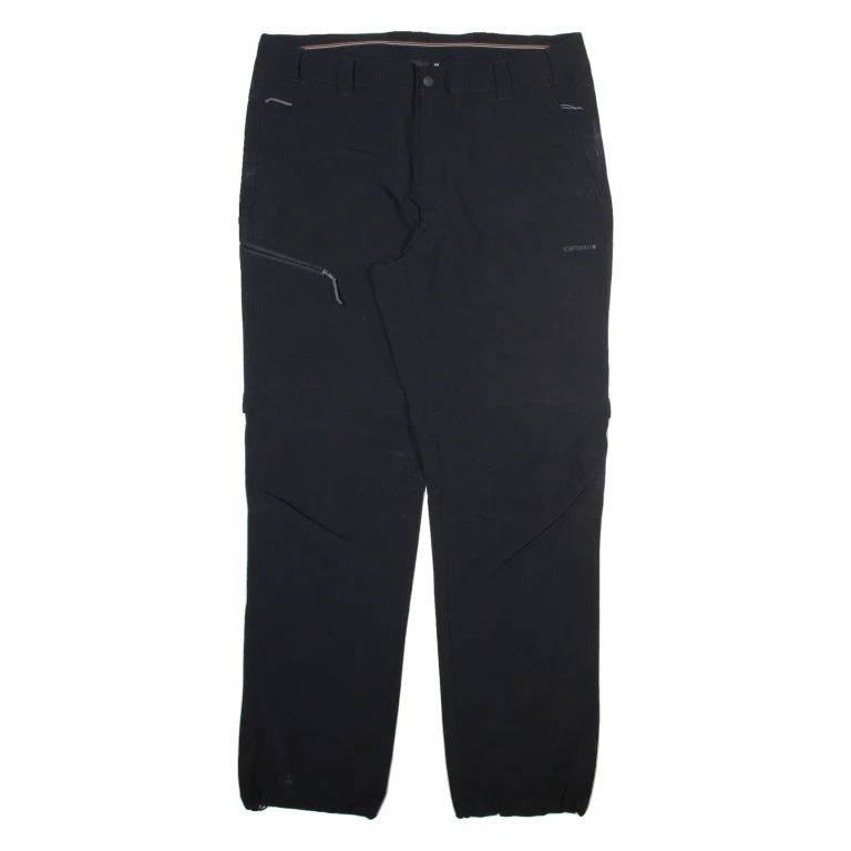 ICE PEAK Detachable Legs Mens Trousers Black Regular Straight W36 L33