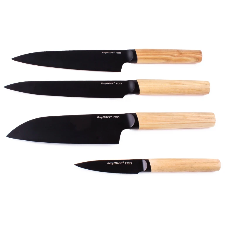 Ron Stainless Steel 4pc Knife Set, Natural