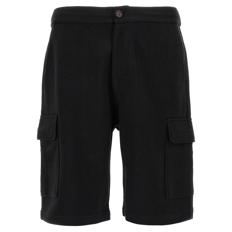 Brunello Cucinelli Black Cotton Bermuda Shorts - Men
