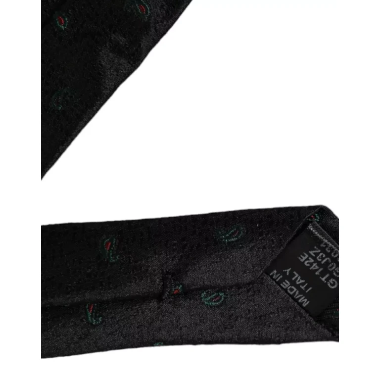 Black Fantasy Silk Adjustable Men Tie - Men