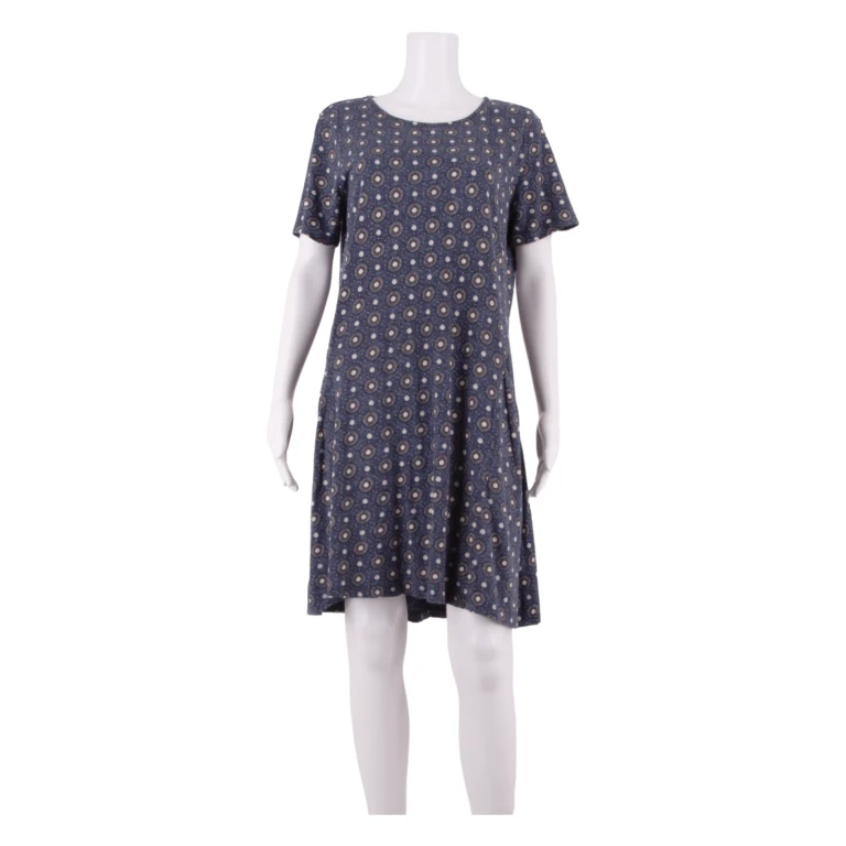 FAT FACE Womens Shift Dress Blue Crazy Pattern Knee Length UK 12