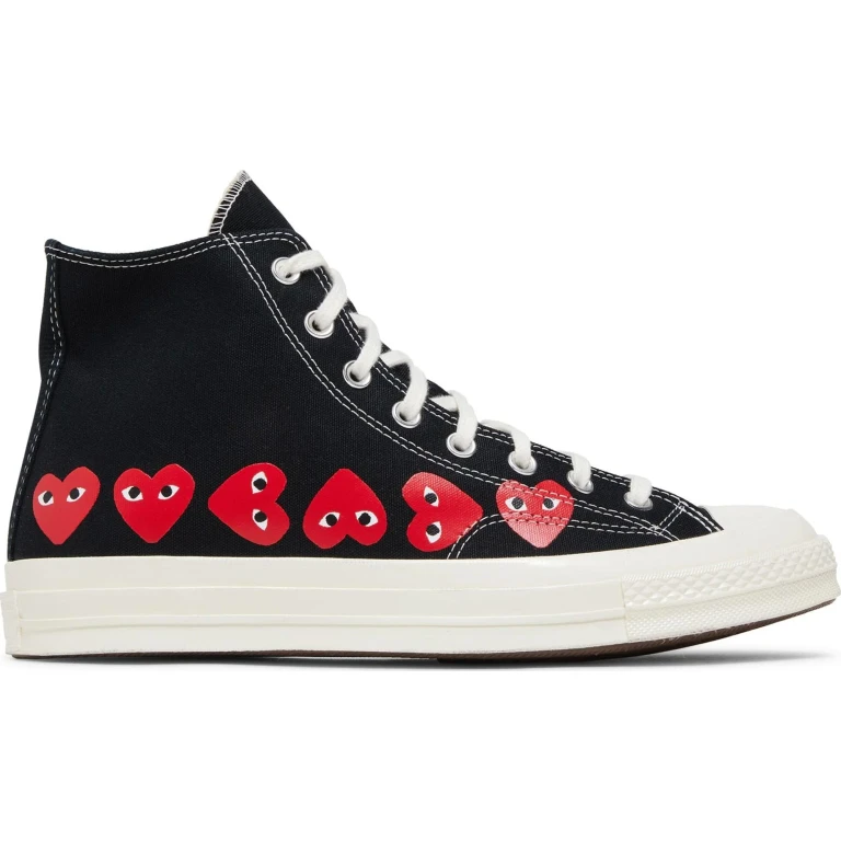 Men's Chuck Taylor All Star 70 Hi 'Comme Des Garcons Play Multi-Heart Black' Sneakers