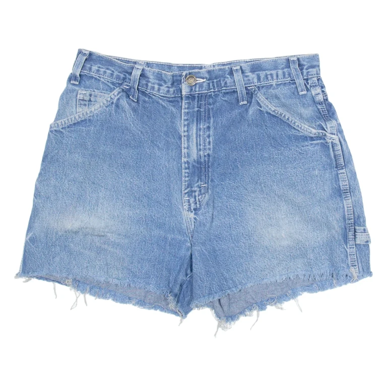 DICKIES Distressed Womens Denim Shorts Blue M W32