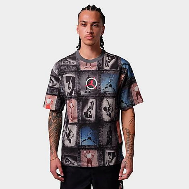Men's Jordan Flight Club Collage Print T-Shirt in Sail Size: XS