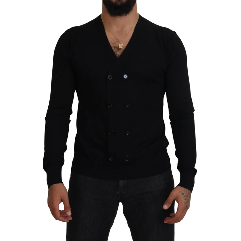 Dolce & Gabbana Black Cashmere Button Down Cardigan Sweater Clothing - Men