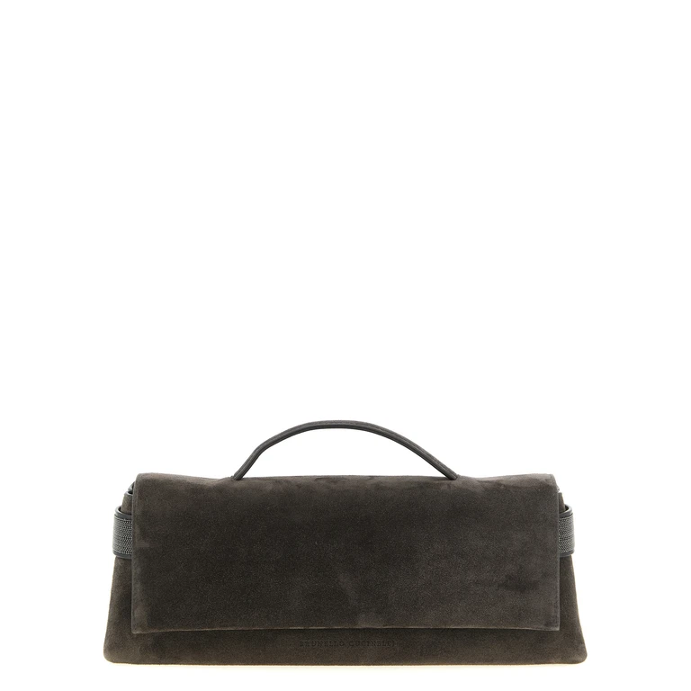 Brunello Cucinelli Brown Calfskin Clutch Bag - Women