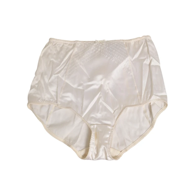 Dolce & Gabbana Off White Silk High Waist Girdle Panty Underwear Clothing - Women