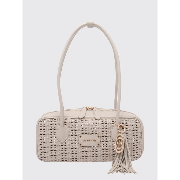 Woven Shoulder Bag with Double Handle and Double Zip (161MTA504SYIVO)