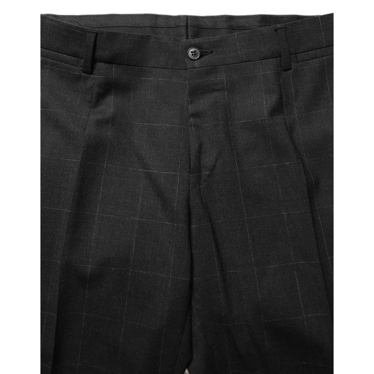 Black Wool Slim Fit Formal 2 Piece Men Suit Virgin Elastane - Men