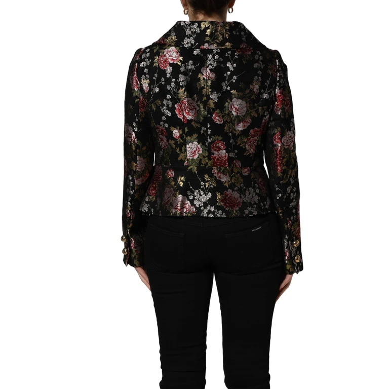 Multicolor Floral Brocade Blazer Jacket Acetate Acrylic Polyester Clothing - Women