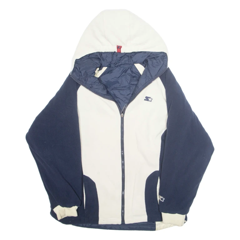 STARTER Mens Jacket Blue Hooded XL