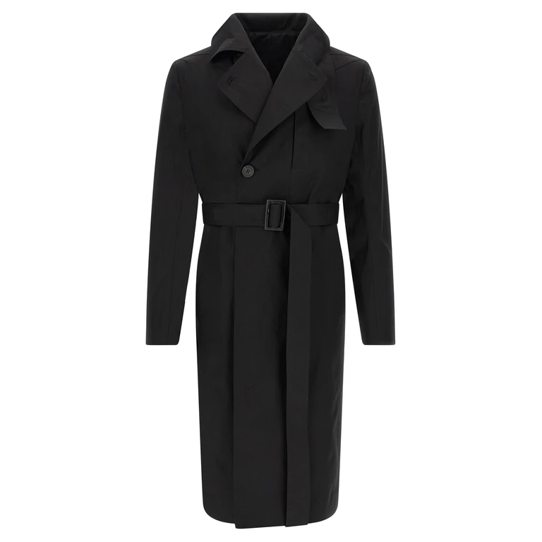 Rick Owens Black Cotton Coat Clothing - Men