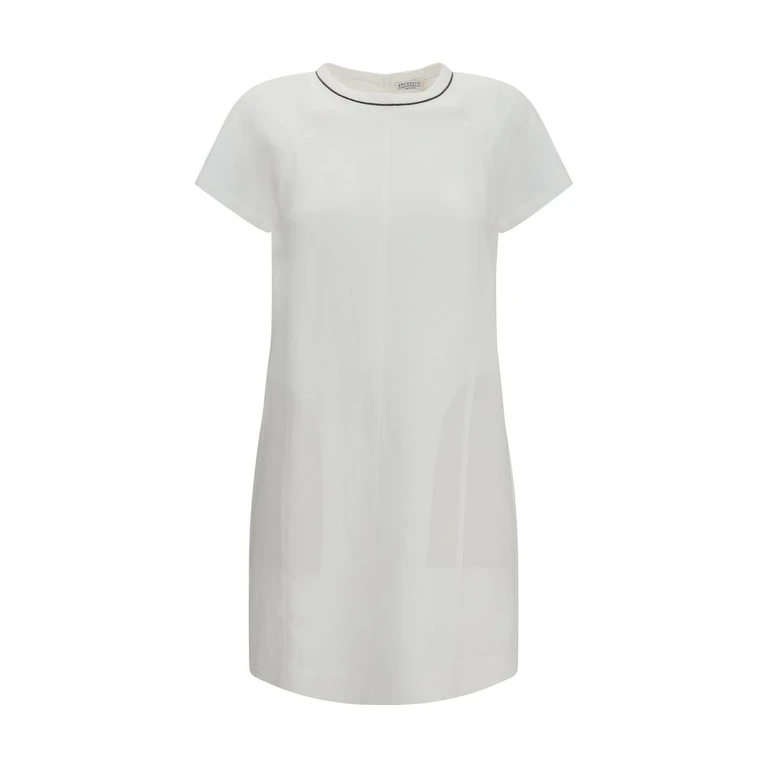 White Viscose Casual Dress - Women