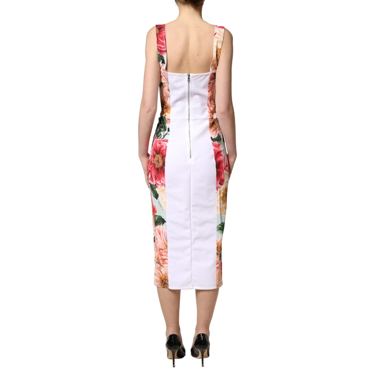 Dolce & Gabbana Multicolor Floral Print Viscose Sheath Dress Elastane Nylon - Women