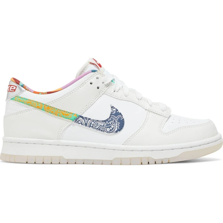 Grade School Dunk Low 'White Multi-Color Paisley' Gs Sneakers