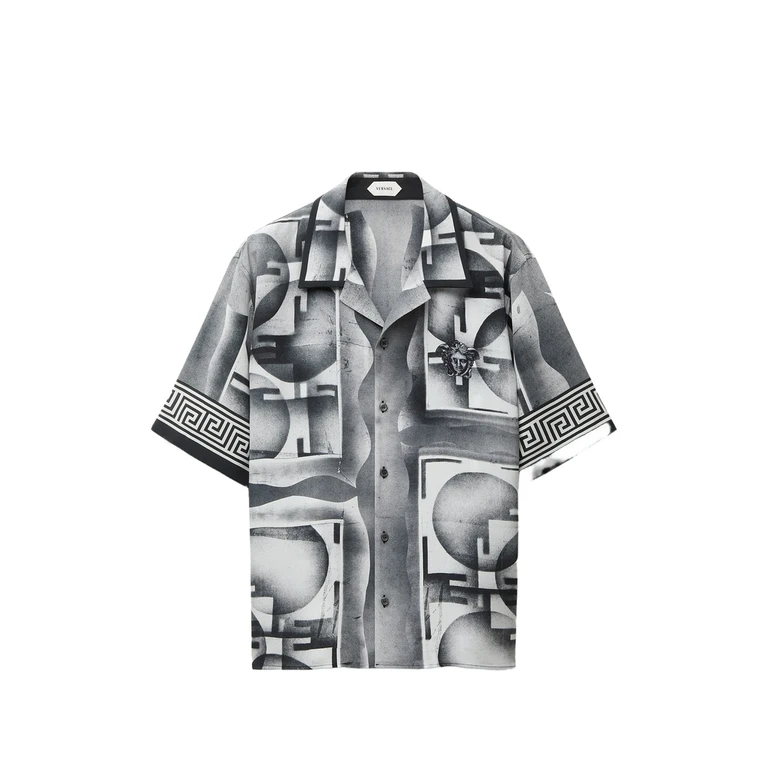 Versace Printed Crêpe De Chine Silk Shirt
