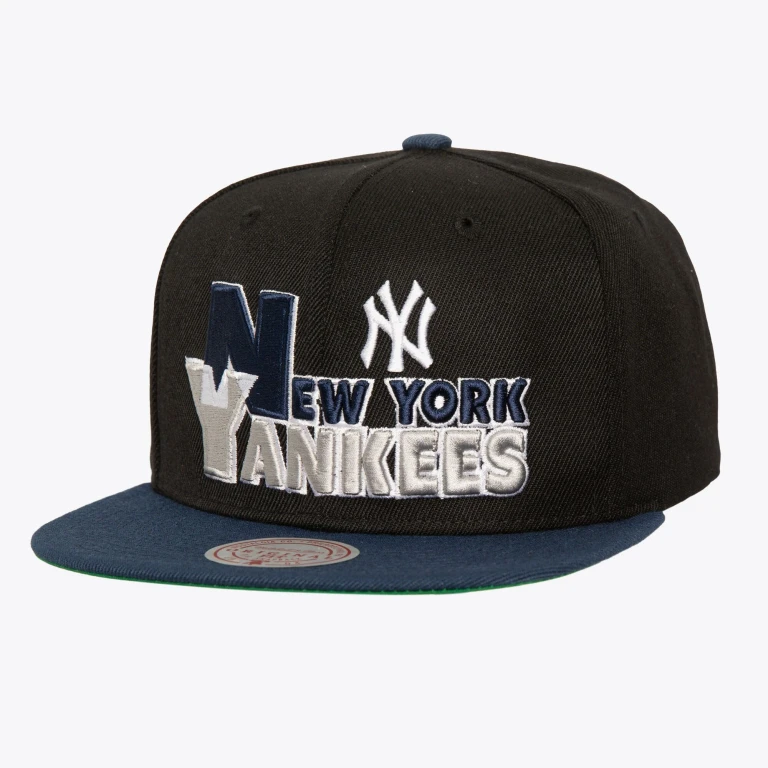 Men's MLB Text Stack 1 Snapback Yankees Snapback Caps