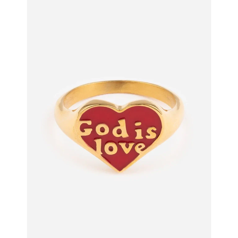 Enamel God is Love Ring