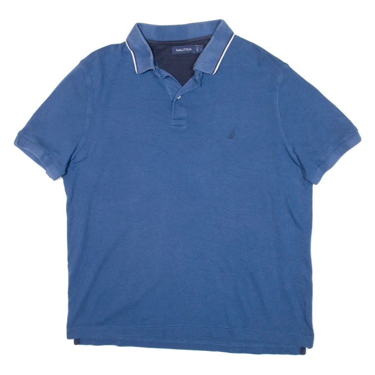 NAUTICA Mens Polo Shirt Blue L