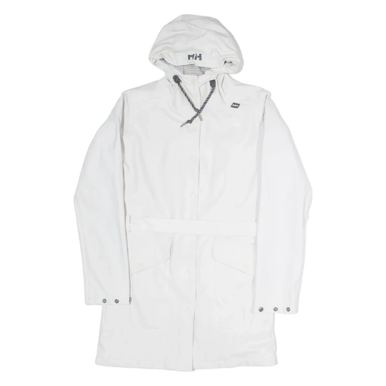 HELLY HANSEN Womens Rain Coat Grey Hooded XS