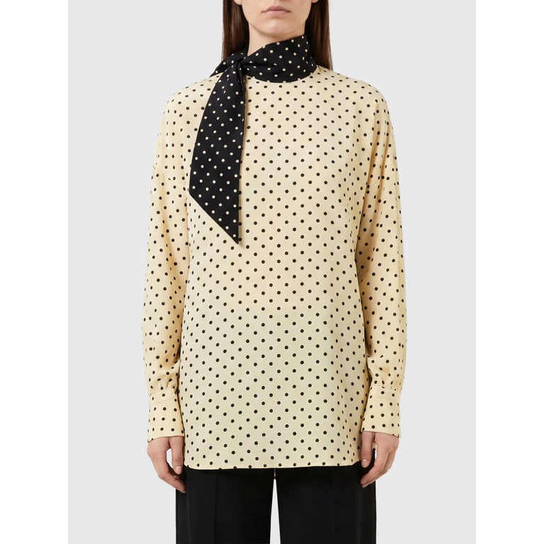 Polka-Dot Silk Blouse with Pussy-Bow Collar (AEC609DWR8E)