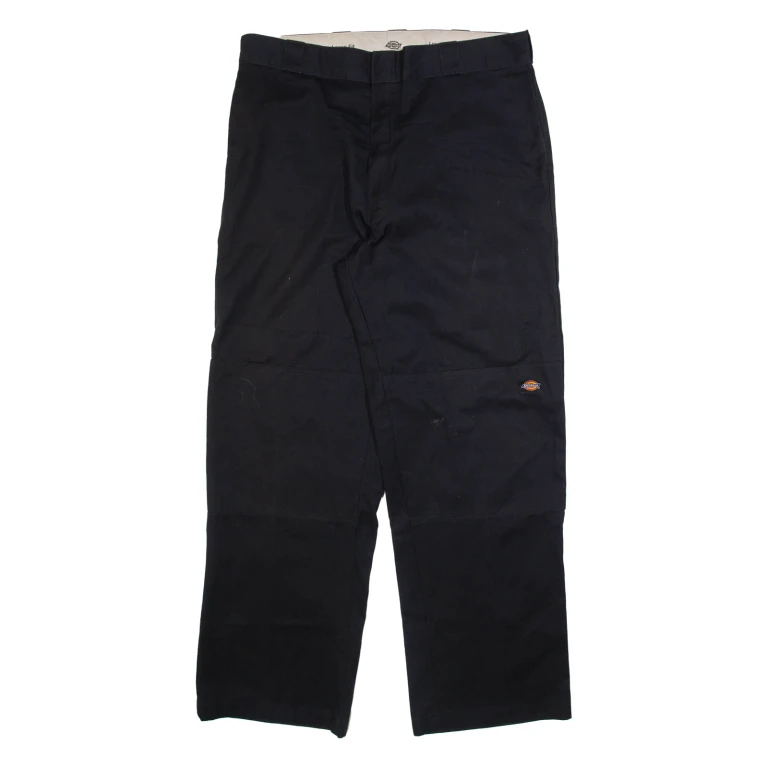 DICKIES Mens Trousers Black Loose Straight W38 L32