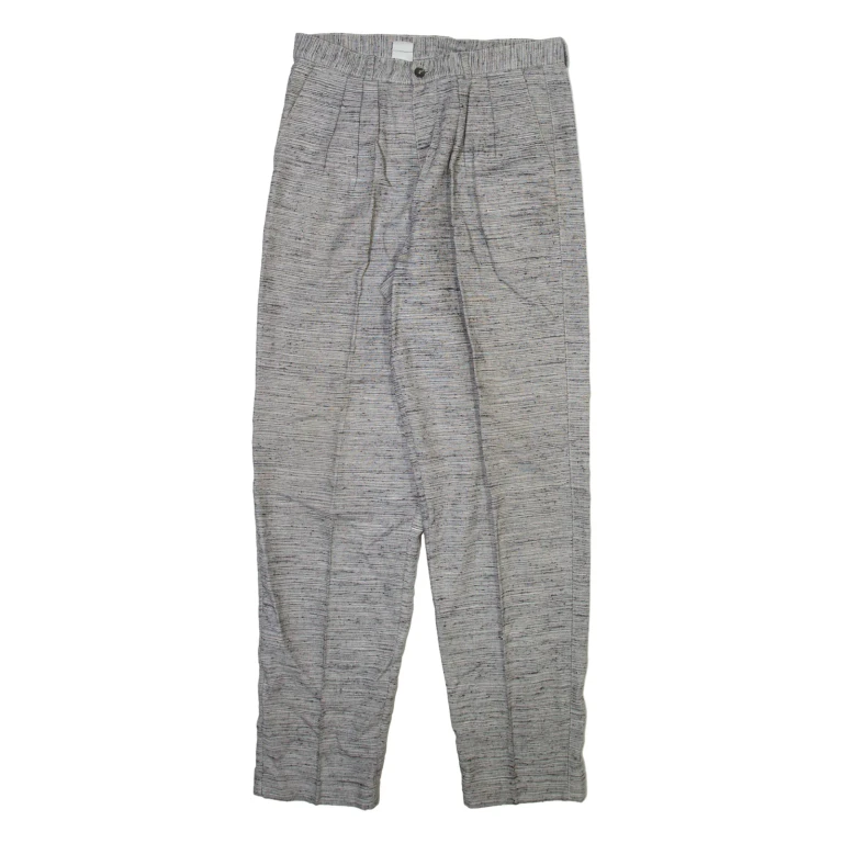 Mens Trousers Grey Relaxed Tapered Viscose W30 L32