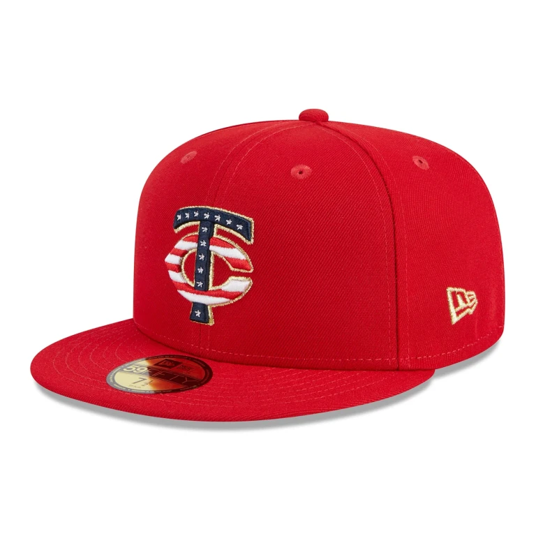 Men's MLB Minnesota Twins 5950 July 4Th Fitted Red