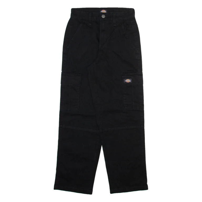 DICKIES Cargo Womens Trousers Black Relaxed Straight W24 L27