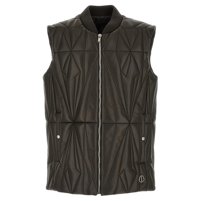 Brown Lamb Leather Sleeveless Jacket Clothing - Men