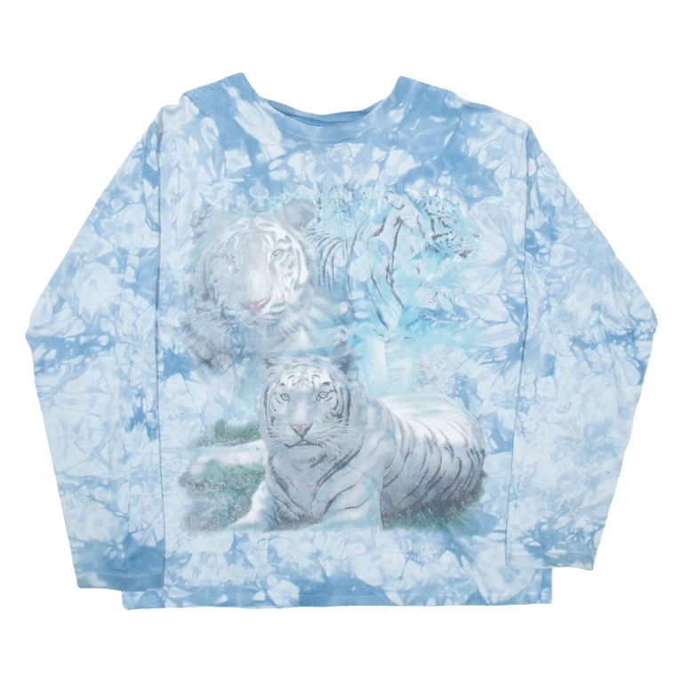 BACK TO EARTH Mens T-Shirt Blue Long Sleeve L