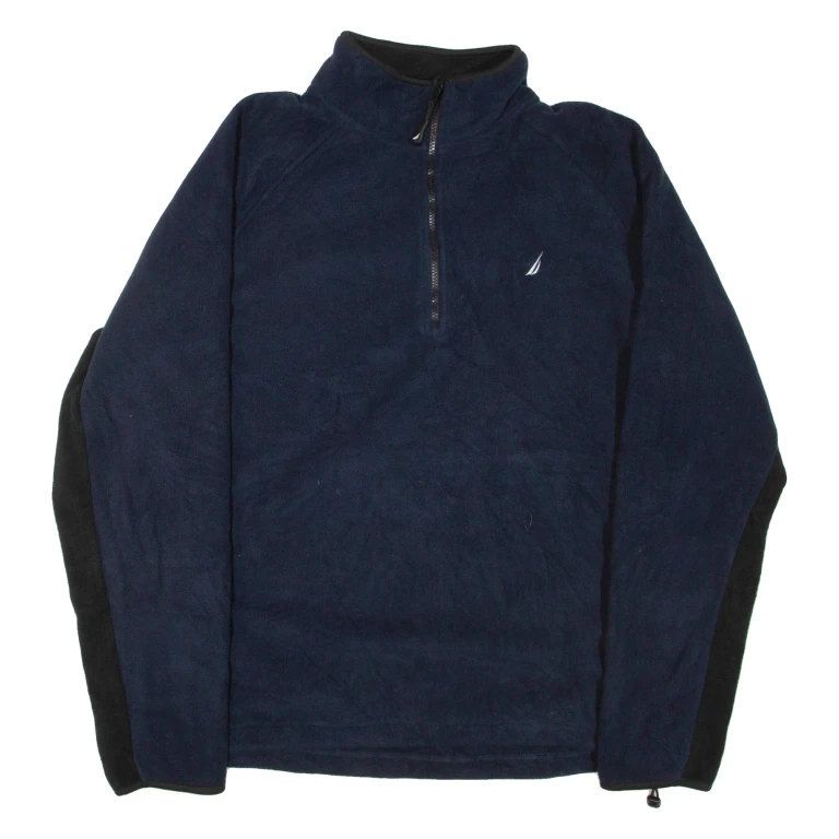 NAUTICA Mens Fleece Blue 1/4 Zip 2XL
