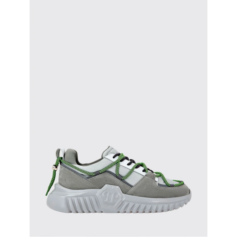 Nylon and Suede Low-Top Sneakers with Hexagon Logo (FACSMSC3863PTE003N1005)