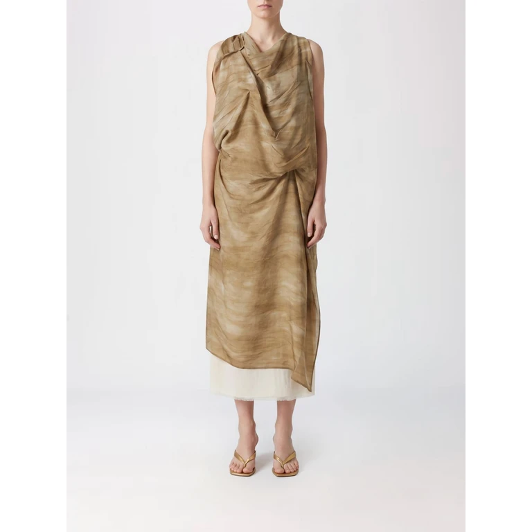 Asymmetric Midi Tunic in Linen Blend with Abstract Print (UW5070UW101)