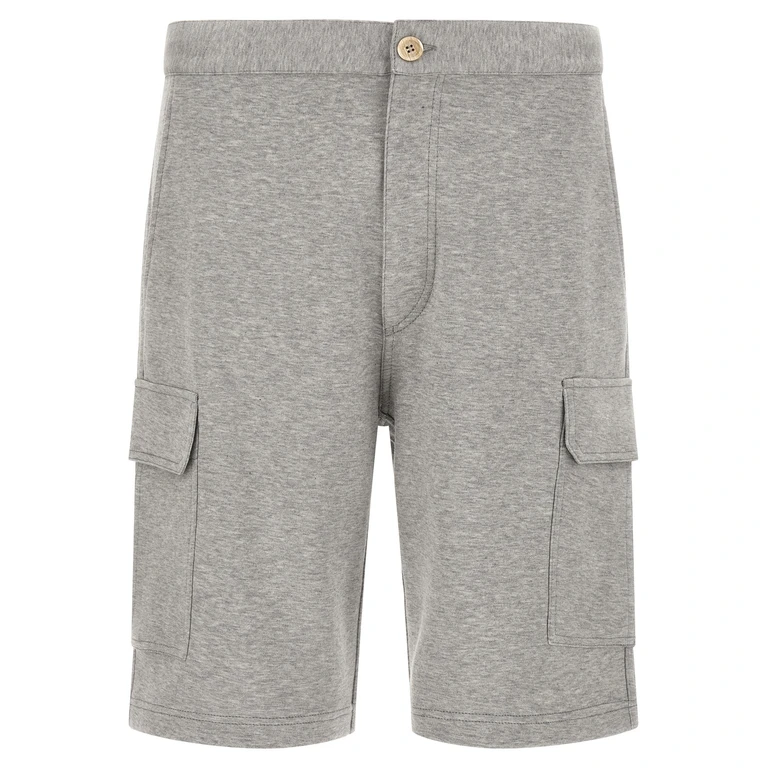 Brunello Cucinelli Gray Cotton Bermuda Shorts - Men