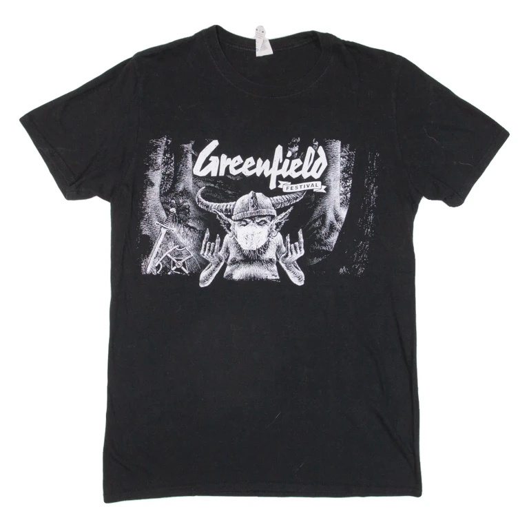 GILDAN Greenfield Festival Mens T-Shirt Black M